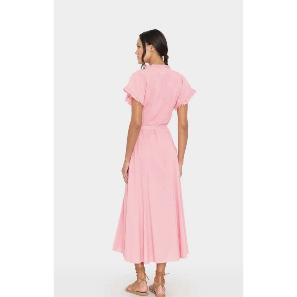 NWT $285 Xirena Dixie Dress Button Front Size Small Hot Coral 100% Cotton - Picture 2 of 8